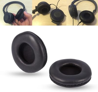 Vervangende Oorkussens van Leer, 75mm Geheugenfoam Oorkussens voor Hoofdtelefoons, Geschikt voor de Meeste Over-Ear Hoofdtelefoons, 1 Paar Zwart