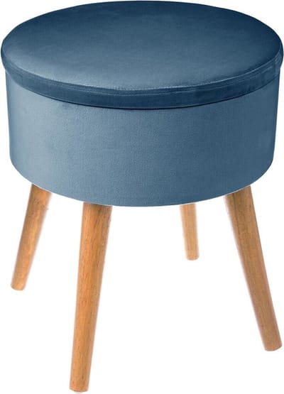 Fluwelen Borstkrukje met Dennenpoten 43 cm - Overig - Blauw - Bleu - SILUMEN