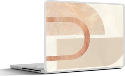Laptop sticker - 14 inch - Design - Roze - Beige - 32x5x23x5cm - Laptopstickers - Laptop skin - Cover