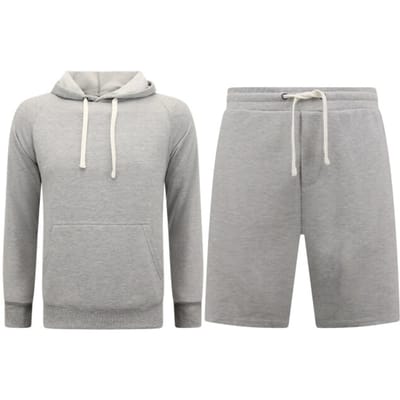 Hoodie Heren - Joggingshorts Heren - SET - Grijs