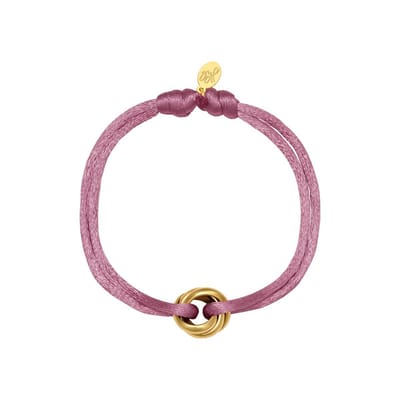 Satijnen armband Knot - Verstelbaar - One Size - Paars - Trendy