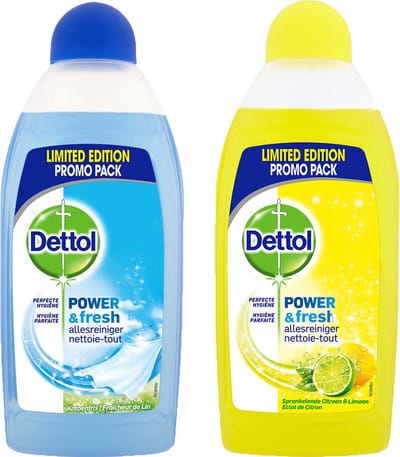 Dettol Power & Fresh allesreiniger- Katoen & Citroen- Voordeelverpakking 2 x 500ml