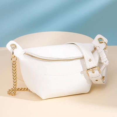 Een Casual en Modieuze Crossbody Tas voor Dames, Een Retro Dames Borsttas en Heuptas wit