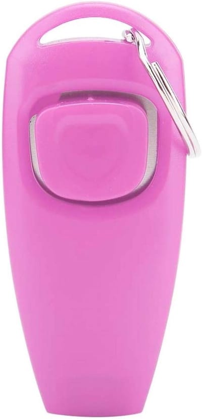 Training Clicker en Fluitje voor Puppy en Kat - Roze - Leer uw Huisdier Effectief Trainen - Handige Sleutelhanger