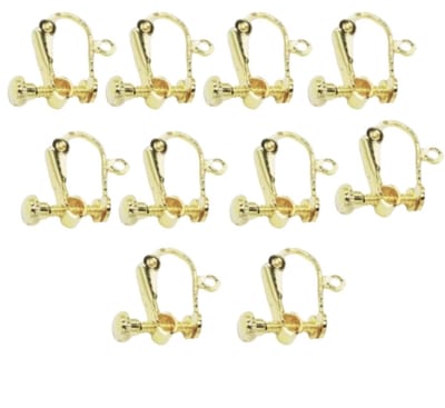 10 Klem oorbellen -goudkleurig -schroef -sieraden maken- Charme Bijoux