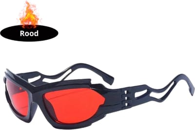 Bovista - Festival Bril - Rave - Space - Techno - Freaky Glasses - Heren - Dames - Zonnebril - Zwart Rood