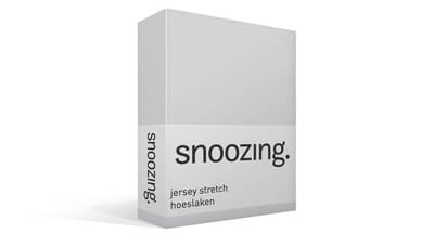Snoozing Jersey Stretch - Hoeslaken - Eenpersoons - 70/80x200/220 cm - Grijs