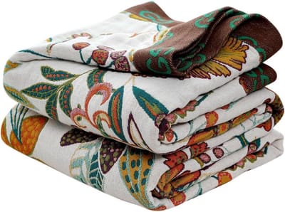Bohemian Katoen Plaid voor Bed en Bank met Bloemenprint Rustieke Stijl