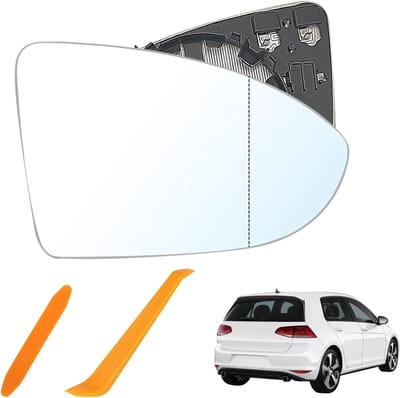 Vervangend verwarmd spiegelglas voor Golf 7 - Convex asferisch buiten spiegelglas voor bestuurderszijde, verstelbare achteruitkijkspiegel, ABS materiaal