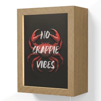 Wandlamp 15x20 cm - Oplaadbaar - Krab - Rood - Tekst - Zwart - Wandlampen binnen woonkamer - Slaapkamer lamp met kabel - Decoratieve nachtlamp - Vloerlamp snoer