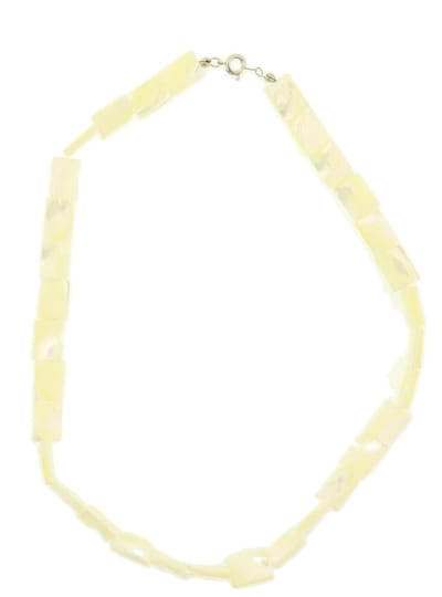 Behave® schelpen ketting wit crème kleur 44 cm - trendy mode-accessoire voor de zomer