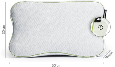 BLACKROLL® RECOVERY PILLOW 50x30 cm – Ergonomisch hoofdkussen met nekondersteuning – Memory foam – Voor zij-, rug- & buikslapers – Grijs – Inclusief reistas