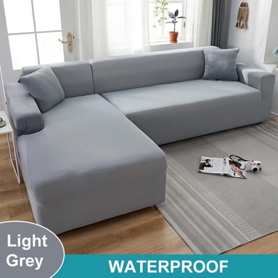 Waterdichte bankhoes 1/2/3/4-zits bankhoes voor woonkamer Elastisch effen L-vormige hoekbankhoes voor slaapbank fauteuil 2 Seater 145-185cm