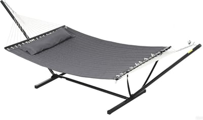 Hangmat met standaard - Schommelbed Buiten - Ontspannen in de tuin - Inclusief kussen en spreidstangen