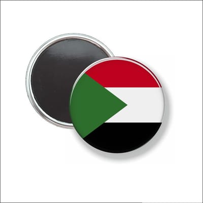 Button Met Magneet 58 MM - Vlag Soedan - NIET VOOR KLEDING