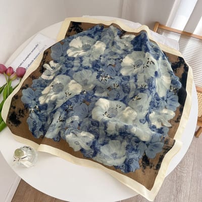 Zijden sjaal-stijl zijden sjaal voor dames - Kleurblokkenprint - Fris en delicaat - Decoratieve shawl over shirts-SJ0246 Benut je gevoel voor mode optimaal!