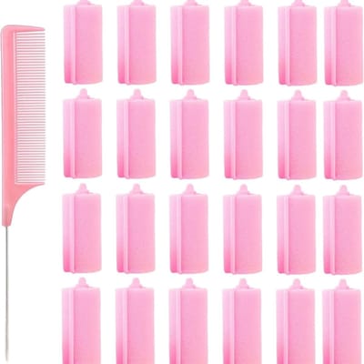 Krulspelden - Zonder Pijn Voor Haarstyling, Perfect Kappershulpmiddelen Voor Vrouwen en Kinderen, Roze Haarrollen Met Zachte Spons