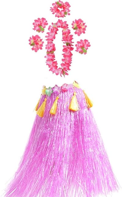 Hawaiiaanse rokset voor dames, 7-delig, trendy kostuumaccessoires voor feesten en evenementen