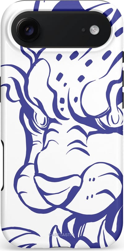 Casetastic hoesje geschikt voor Apple iPhone Air - MagSafe - Dubbellaagse bescherming - Blauwe Panter Hoofd - Fashion Case - Wit Lavendel Donkerblauw Lichtgrijs