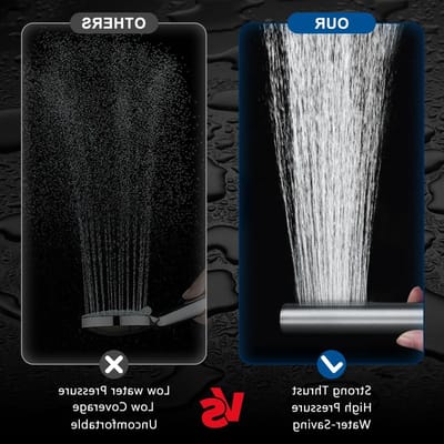 Ronde Handdouche van RVS met 48 Eenvoudig Schoonmaakbare Rubber Stralen, Waterbesparend en Universeel Ontwerp, Enkelvoudige Functie