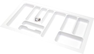 Bestekbak kunststof wit - Basic Series - 85-80x50-44 cm - op maat aanpasbaar - bestek organizer/bestekhouder