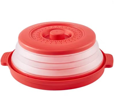 Opvouwbare Magnetron Deksel – Anti-Spat Magnetron Cover – Magnetron Afdekking tegen Spatten – Multifunctionele Splatter Guard & Stoomdeksel Keuken Accessoire - Rood