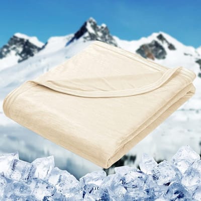 Verkoelende Deken - Zomerdeken - Warm Slapen - Japanse Q-Max Vezels - 130 x 170 cm - Beige