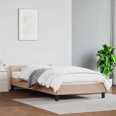 vidaXL - Bedframe - met - hoofdeinde - zonder - matras - Cappuccino - 80x200 - cm