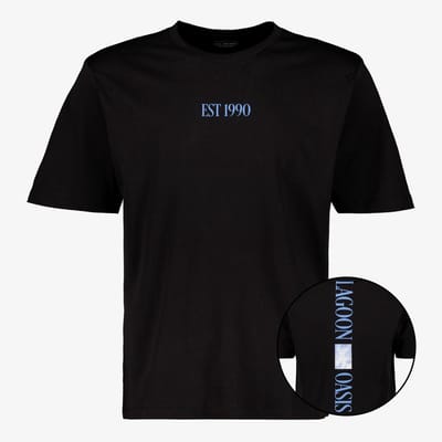 JJ REBEL heren T-shirt met backprint zwart - Maat XXL
