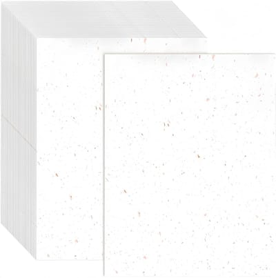 25 Vellen Witte A4 Papier voor Afdrukken, 250gsm Dikte, Ideaal voor CV's, Uitnodigingen en Menu's met Roze Gouden Folie Flakes