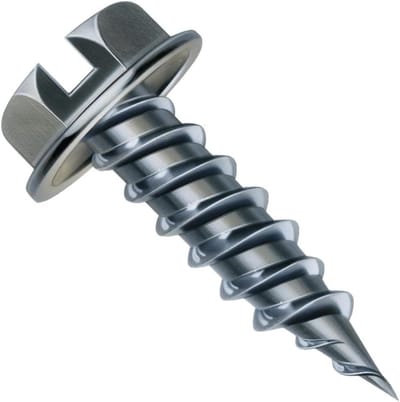 Zip-In Schroeven - Zeskantring Schroeven - Plaatwerk Bevestigen - Scherpe Taps toelopende Punt - 3/8 inch - Zink
