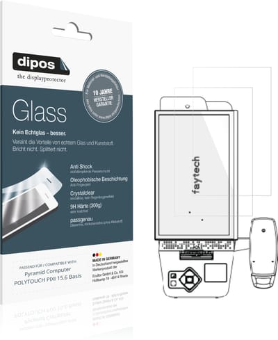 dipos – 2x Pantserfolie geschikt voor Pyramid Computer POLYTOUCH PIXI 15.6 Basis | 9H Screenprotector