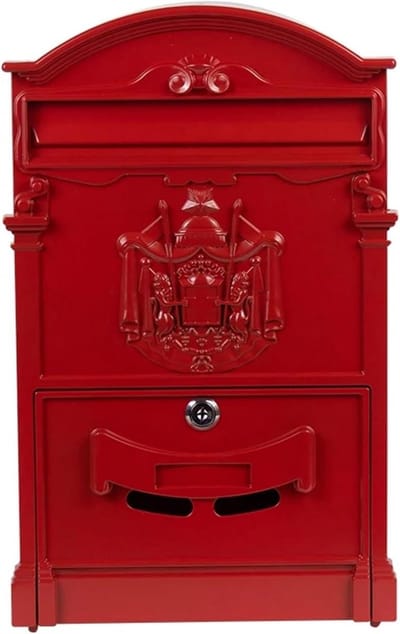 Wandbrievenbus - Brievenbus buiten - Post ontvangen - Vintage design - 102"L x 32"D x 162"H - Brons