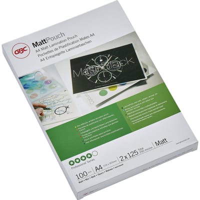 GBC® MattPouch lamineerfolies, DIN A4, mat, 125 mic., 100 stuks
