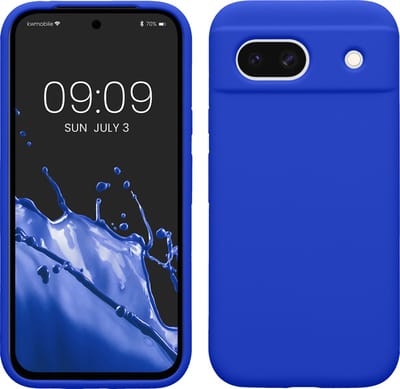 kwmobile telefoonhoesje geschikt voor Google Pixel 8a - Hoesje met siliconen coating - Smartphone case in Baltisch blauw