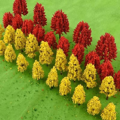 40 Stuks Landschapsmodel Bomen voor Diorama's en Modelbouw, Gemengde Bomen, Ideaal voor Spoorweg en Tuinontwerp