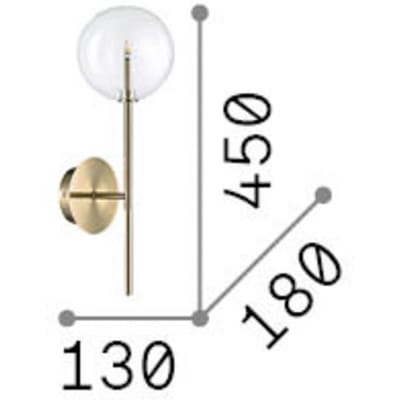 IDEAL LUX wandlamp Equinoxe, chroom/rookgrijs, hoogte 45 cm