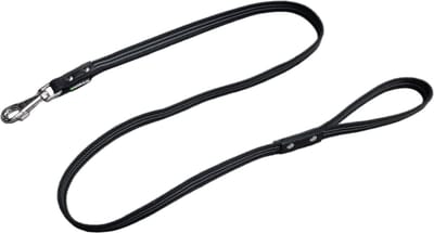 K9World by van der Veeke, Nylon Hondenriem met Handvat – 1,8 meter lang - 18 mm – Rubber Antislip Grip – Sterke Trainingsriem – Handgemaakt - Verchroomde Musketon