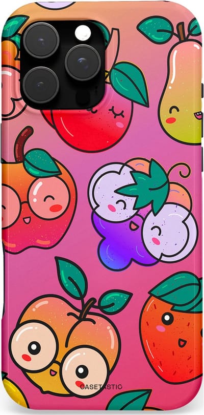 Casetastic Hoesje Geschikt voor Apple iPhone 16 Pro Max Magsafe - Stijlvolle Beschermende Duo-layer Case - Fruitige Grapjes