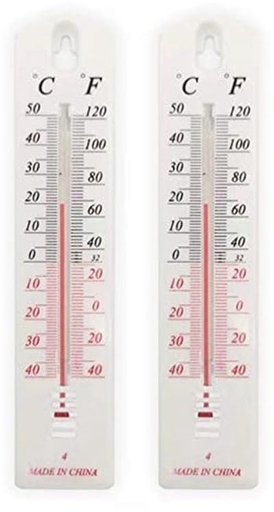 Nauwkeurige Kamertemperatuurmeter 2 Stuks - Wandthermometer voor Binnen en Buiten
