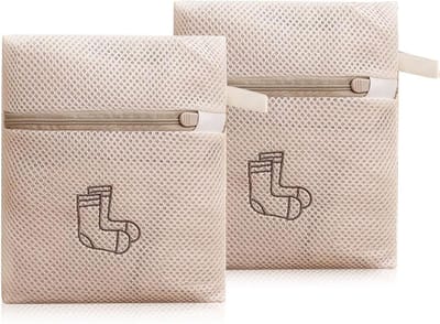 2-Pack Wasnetten voor Delicate Kleding, Ondergoed en Schoenen - Reiswaszakken met Rits, 18 x 20 cm