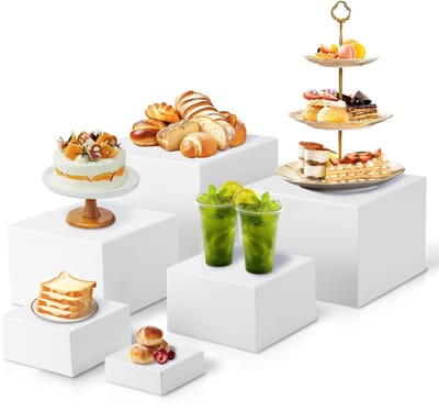 Dailygoods- Cake Stand Herbruikbaar - 6 Stuks - Bruiloft/Buffetstandaard - Verjaardagsfeestjes - Cupcake - Kubusstandaard - Taartstandaard