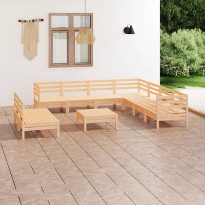 vidaXL - 10-delige - Loungeset - massief - grenenhout