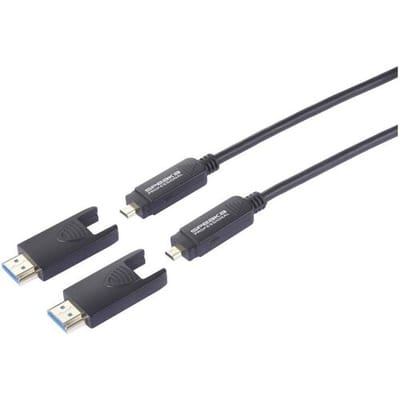 SpeaKa Professional SP-13597808 HDMI-kabel Glasvezel / HDMI Aansluitkabel HDMI-A-stekker, HDMI-micro-D-stekker, HDMI-A-stekker, HDMI-micro-D-stekker