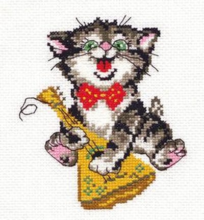 Borduurpakket Kat Met Gitaar - Alisa
