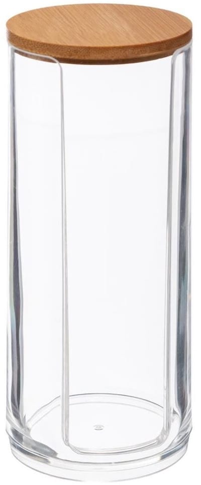 FiveÂ® Wattenschijfjes dispenser bamboe deksel - Wattenschijfjes - Met deksel