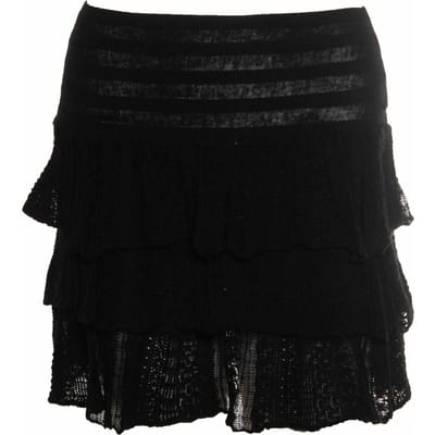 Maje, zwarte volantskirt