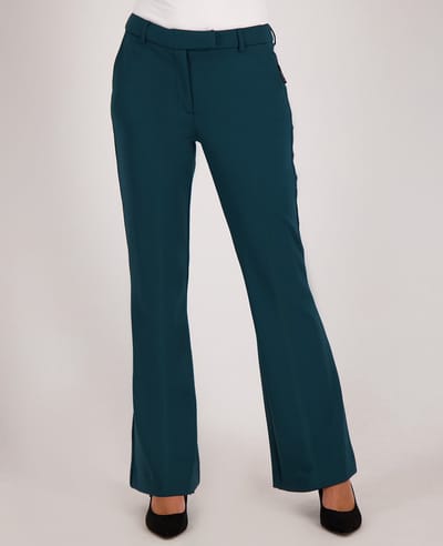 Je m'appelle Travelstof Dames Broek Flared fit Met stretch - Groen - Maat XXL