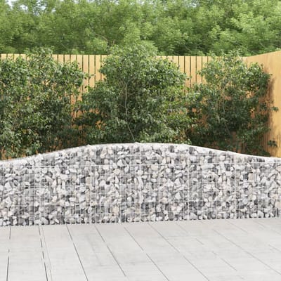 vidaXL - Schanskorven - 2 - st - gewelfd - 400x30x60/80 - cm - ijzer