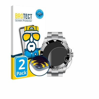 BROTECT - Screenprotector voor Rolex Submariner 16610 (Date) - Folie Beschermfolie transparant volledig dekking - 2 Stuks